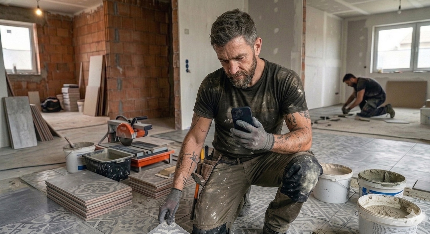 Handwerker auf der Baustelle